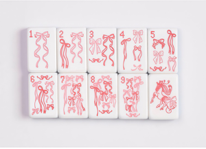 Tuiles de Mahjong Américaines de Luxe Taille Standard avec Nœud Papillon Personnalisé, en Mélamine Acrylique Mate Frotteuse à la Main, pour Divertissement Miss <span class=keywords><strong>Darling</strong></span> - Product Image 5