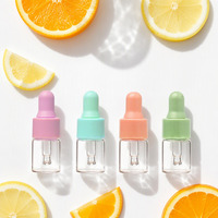 Petites bouteilles compte-gouttes en verre vides, flacons compte-gouttes transparents avec bouchons colorés pour huiles essentielles, huiles à barbe, sérums, emballages cosmétiques