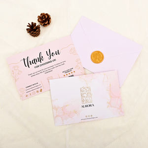 लक्जरी पन्नी मुद्रित, छोटे व्यवसाय के लिए लोगो और लिफाफे के साथ ग्रीटिंग कार्ड - Product Image 4