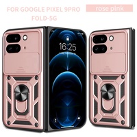 Pour Google Pixel 9 Pro Fold 5G étui antichoc lentille de protection de qualité militaire protéger anneau béquille support de montage de voiture coque de téléphone
