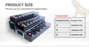 Akrilik PVC Lüks Evcil Hayvan Kafesi 3 Katmanlı Şeffaf Vitrinli Sürüngen Teraryumu Yılanlar Kertenkeleler Geckolar Küçük Hayvanlar Sergiye Uygun Siyah - Product Image 3