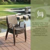 Chaise de jardin empilable en résine légère de style moderne JP, résistante aux intempéries, pour hôtel, parc, terrasse, bord de piscine