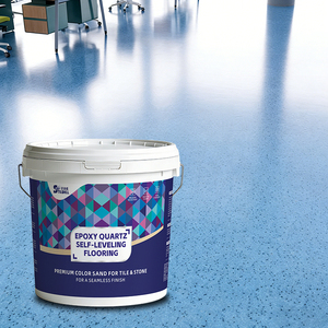 Revêtement autolissant en sable coloré époxy à effet marbre pour sols élégants de hall d'hôtel - Product Image 1