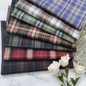 Tùy chỉnh Polyester Viscose tartan vải cho Đồng phục học sinh kẻ sọc vải cho đồng phục học sinh