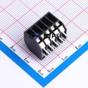 JL212S-35005B01 Spring Terminal Block Through hole Component (THT),P=3.5mm Connector 1x5P 3.5mm Black Through Hole - Product Image 2