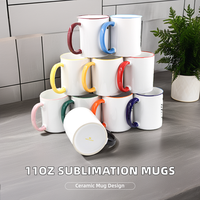 Tasses de sublimation de tasse en céramique de logo personnalisable de haute qualité de 11oz avec accessoire de cuillère pour le camping
