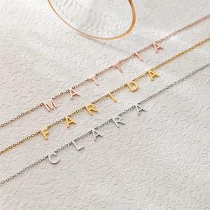 Collier pendentif chaîne à maillons en acier inoxydable plaqué or 18 carats avec nom personnalisé, certifié CE, pour usage quotidien - Product Image 3