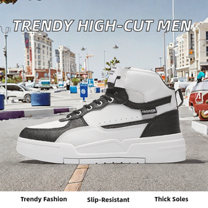 Chaussures décontractées montantes antidérapantes pour hommes à semelles épaisses – Tendance et polyvalentes pour toutes les saisons : été, automne, hiver – Idéales pour la marche - Product Image 2