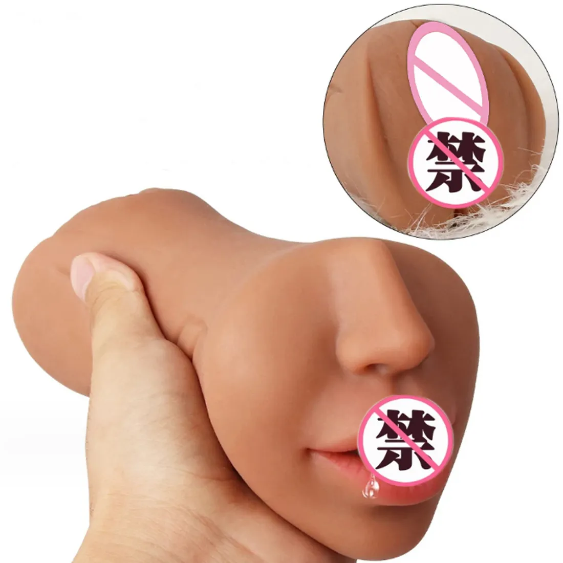 Pocket Pussy Vagina Masturbation Cup Man Sex Doll Love Doll Sex Toys 3D Manual Dual Channel Male Masturbator for man