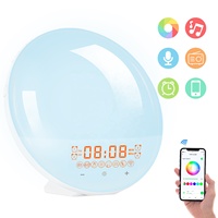 Lampe de nuit intelligente LED WIFI, lampe de réveil, lampe de lever de soleil avec contrôle tactile, application de contrôle par téléphone portable pour enfants, bébé, chambre à coucher