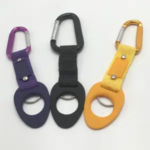 60mm מים PVC בקבוק מחזיק אלומיניום קליפ carabiner רצועה