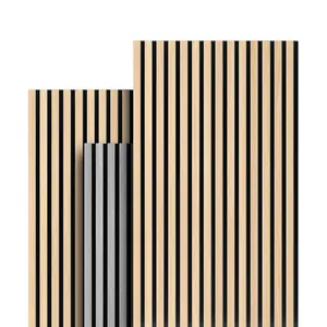 Modern Wooden Melamine Surface Slatted Acoustic Panels Soundproof Wall Panel For Decoration