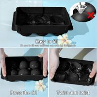 Moule à boules de glace à 6 cavités 2 pouces Sphère Plateau à glaçons avec couvercle pour whisky