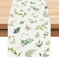 Chemin de table floral en eucalyptus, chemin de table à feuilles, chemin de table verdoyant, chemin de table papillon, saisonnier, été, pour la décoration de table
