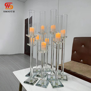 SMOOTH European Style 10 Arms Table Centerpiece Tall <b>Candle</b> <b>Holder</b> Crystal Candelabra - Product Image 4