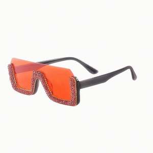 Gafas de Sol Cuadradas Extra Grandes Vintage UV400 para Mujer, Gafas de Sol de Media Montura con Pedrería, Gran Venta 2020 - Product Image 2