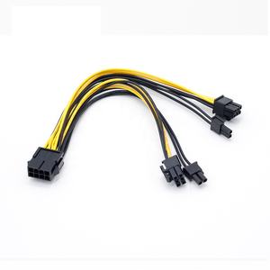 Adattatore HOLLY PCI-Express 8 Pin Dual 8 (6+2) Pin, Cavo di Alimentazione in PVC e Rame da 20cm per Schede Video, Nero/Giallo, Conforme RoHS - Product Image 1