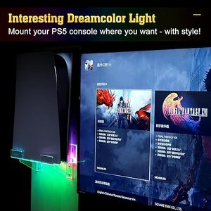 Dreamcolor Lumière LED Compatible Playstation 5 Accessoire Support mural en acrylique Kit <span class=keywords><strong>PS5</strong></span> Support mural robuste Supports d'affichage de disques - Product Image 4