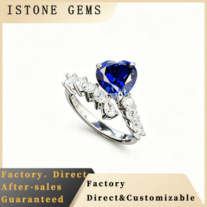 925 Sterling Silver Romantic Heart Shaped Sapphire Gemstone <b>Ring</b> for Women Wedding Anniversary High-grade Simple Classic Design - Product Image 6