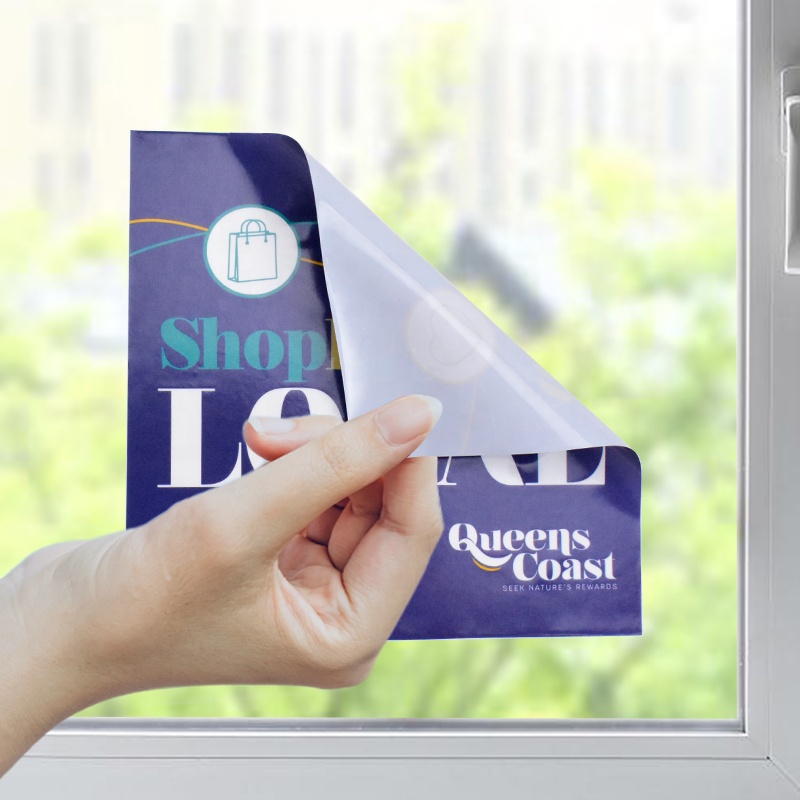 Single-sided printed milky white static cling