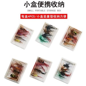 Leurre de pêche à la mouche Ztc449, 4 leurres par boîte, matériel de pêche à la truite, hameçons de pêche à la mouche de couleur aléatoire avec ardillons, fournitures de plein air - Product Image 5