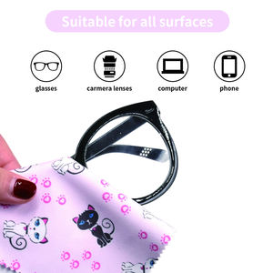 Vente chaude OEM 15x15cm Chiffon de nettoyage pour objectif en microfibre de qualité supérieure, motif chat mignon, vente en gros, logo personnalisé pour <span class=keywords><strong>lunettes</strong></span>, téléphone, appareil photo, <span class=keywords><strong>écran</strong></span> - Product Image 3