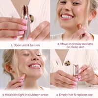 Mini lápiz de cejas eléctrico indoloro multifuncional 2 en 1 removedor de vello facial portátil impermeable IPX4 con batería