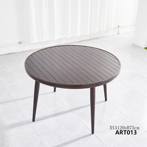 Venta al por mayor de aluminio fundido dia.<span class=keywords><strong>120</strong></span> <span class=keywords><strong>cm</strong></span> mesa redonda y sillas para comedor Cafetería Restaurante muebles de jardín al aire libre - Product Image 5