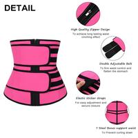 HEXIN Fajas colombiennes personnalisées, gaine amincissante rouge, contrôle abdominal, double sangle, en latex, pour femmes