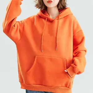 Wholesale fashion women long sleeve plain sweater hoodies
