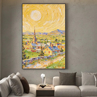 Peinture sur toile de paysage campagnard ensoleillé de style moderne pour la décoration d'entrée de maison