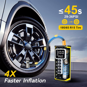 Nouveau design de compresseur d'air portable transparent DC12V et sans fil, arrêt automatique, gonflage rapide, pompe à pneu avec lumière LED - Product Image 2