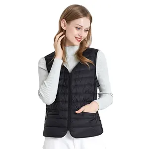 [TANBOER-TB200002]Keep warm sleeveless custom long winter down puffer vest for women