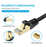 KABEL LAN ZONG CABEL 26AWG SFTP Cat 7 10Gbps 600MHz Patch Cord Kabel Jaringan dengan Konektor RJ45 Berlapis Emas Kabel Ethernet