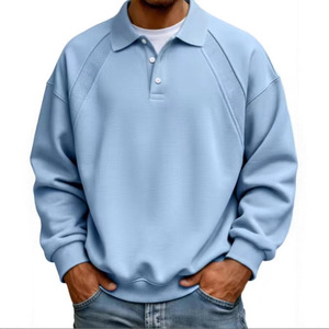 Maglione Polo da Uomo Semplice con Colletto Rovesciato e Bottoni, Casual e Comodo - Product Image 1