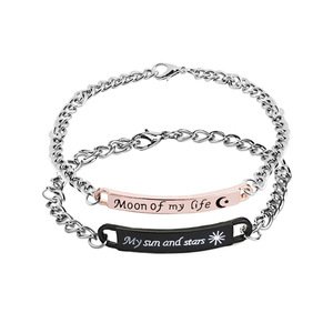 Bracciale coppia "Moon of My Life, My Sun and Stars" Sun and Moon paio braccialetti di moda bracciale & braccialetto per gli amanti - Product Image 1