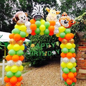 Décoration de fête d'<span class=keywords><strong>anniversaire</strong></span> sur le thème de la jungle LEMON, safari, forêt, avec bannière d'animaux, ballons pour baby shower, fournitures hawaïennes - Product Image 4