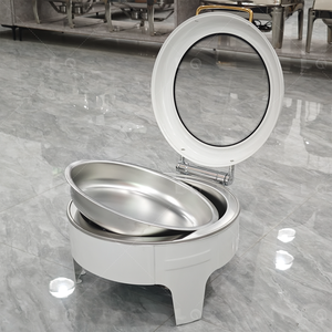 Plats <span class=keywords><strong>de</strong></span> service <span class=keywords><strong>de</strong></span> luxe personnalisés en acier inoxydable et blanc pour restaurants et traiteurs – Chauffe-plats et buffet pour chefs - Product Image 5