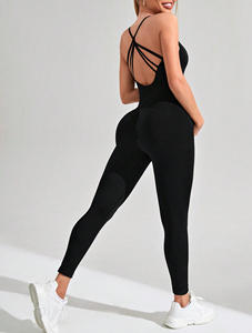 بدلة رياضية للحوامل بدون ظهر بحمالات رفيعة، مقاس كبير، ضيقة، للياقة البدنية واليوجا، بخصر عالي ورفع للأرداف، سريعة الجفاف - Product Image 2