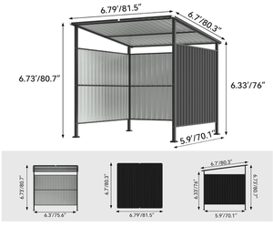 Caseta para Asador <span class=keywords><strong>de</strong></span> 6x6 pies para Exteriores - Gazebo para Barbacoa, Gazebo para Exteriores, Toldos Metálicos para Patio y Terrazas - Product Image 6