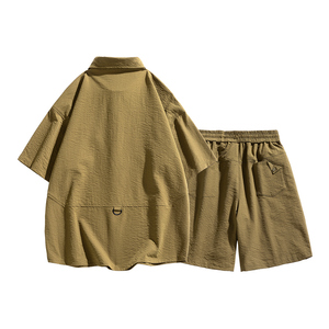 เสื้อโปโลผู้ชายคุณภาพสูงปี 2025 พร้อมโลโก้แบบกำหนดเอง เสื้อคาร์ดิแกนลายวาฟเฟิลแบบลำลอง ชุดลำลองสองชิ้นสุดเท่ - Product Image 2