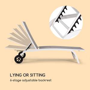 Chaise <span class=keywords><strong>de</strong></span> piscine rembourrée moderne avec roues pour la plage, les bains <span class=keywords><strong>de</strong></span> <span class=keywords><strong>soleil</strong></span> et l'extérieur pour les hôtels, le jardin et les loisirs. - Product Image 4