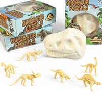Juguete Educativo para Niños, Esqueleto de Dinosaurio para Excavar, Material de PVC y Madera, en Caja de Color, Juguete STEM