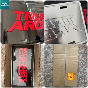 Geen Moq <span class=keywords><strong>Custom</strong></span> Logo Aluminium Reliëf Deocrative Kenteken Voor Voor En Achter Van Auto - Product Image 6