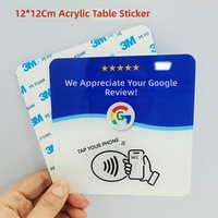 Carte NFC ronde programmable 13,56 MHz pour avis Google, support de carte NFC rond pour affichage d'avis Google
