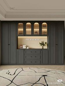 French Style Restaurant Wine and Tableware Storage Cabinet Home Bedroom Furniture for Dining Room Use - Product Image 2