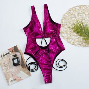 Conjunto de Bikini de 3 Piezas con Estampado de Leopardo Personalizado para Mujer, Talla Grande, Traje de Baño con Rayas de Cristal, Vestido de Playa - Product Image 2