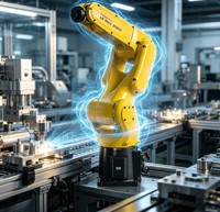 Robot industriel Fanuc LR Mate 200iD/7H 5 axes avec préhenseurs R-30ib Mate Plus à ventouses pour la préhension et le tri automatiques par IA