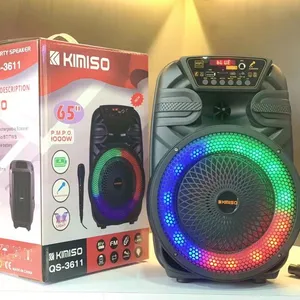 KIMISO QS3611工場出荷準備完了メーカー6.5インチポータブルパーティーDjワイヤレストロリースピーカー