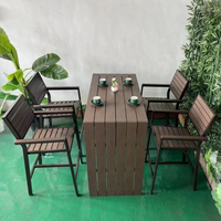 Chaise haute et table haute bar mobilier d'extérieur en bois patio jardin ensemble café restaurant jardin ridge mobilier d'extérieur